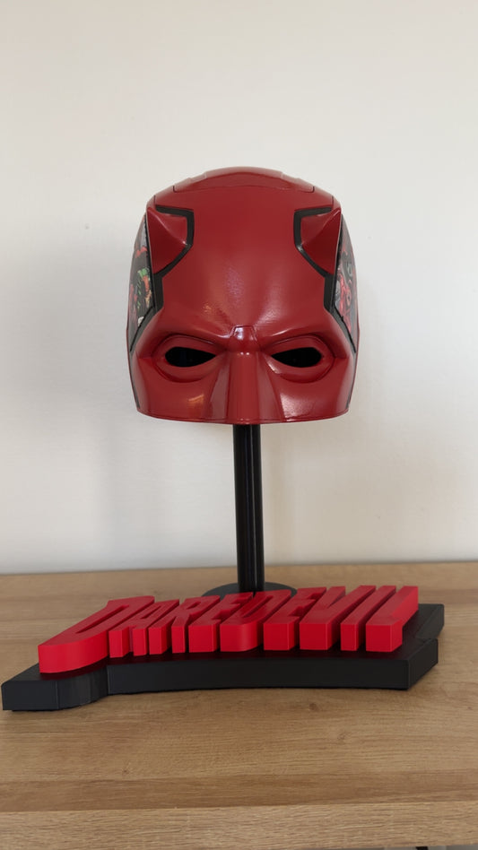 Daredevil Custom Display Cowl – Finished with Comic Strip Art