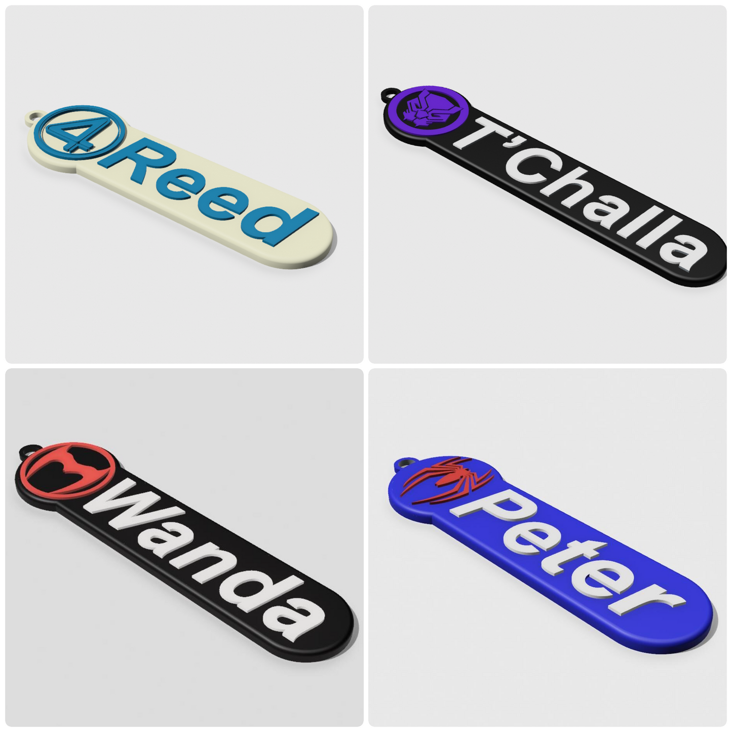 Personalized Marvel Keychain Name Tags