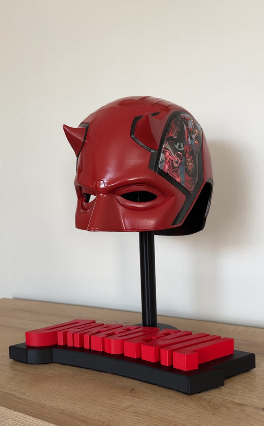 Daredevil Custom Display Cowl – Finished with Comic Strip Art