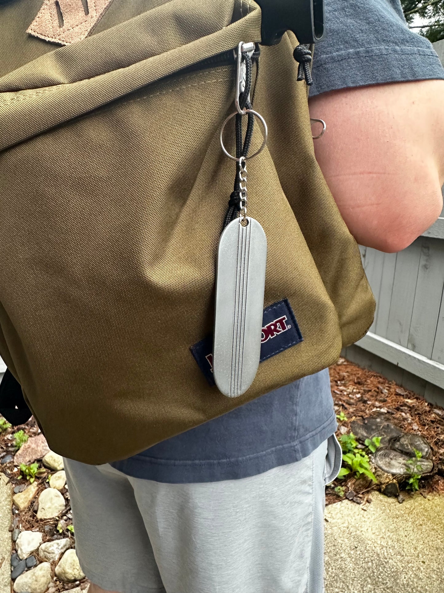 Silver Surfer Surfboard Keychain