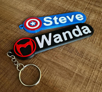 Personalized Marvel Keychain Name Tags